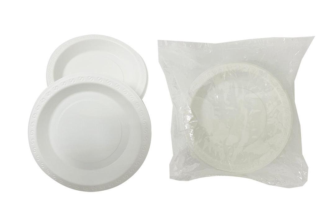 Disposable 6" White Plastic Plate (50pcs) / 使い捨て6インチ白色プラスチック皿