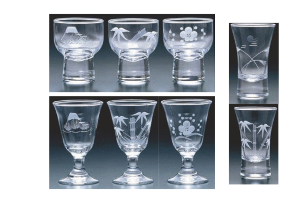 Kiriko Glass Cup (Various) / 切子杯 松と富士切子 etc