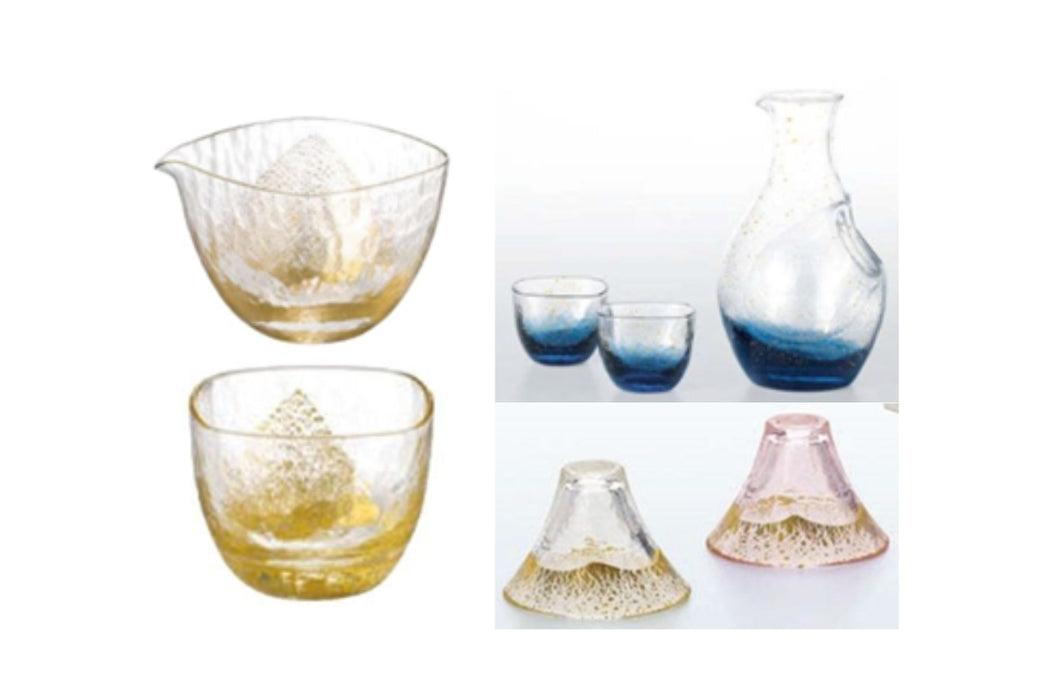 Sake Glass & Pouring Vessel/ 冷酒セット セミレッドクリスタル